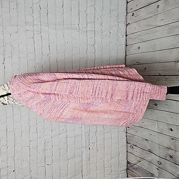 Lane Bryant Pink Button-Front Spacedye Cardigan - Picture 6 of 10